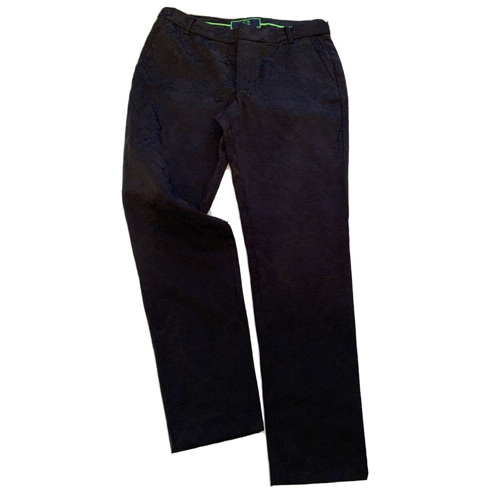 10 C Wonder Black Brocade Women's Dress Pants 29" Inseam Textured Black on Black